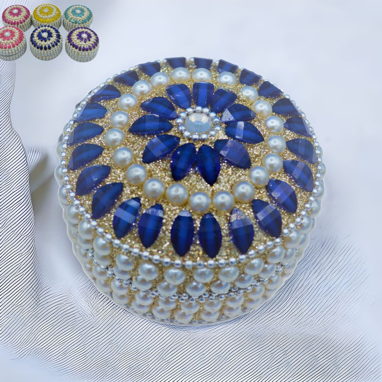 Pearl Jewelry Box For Women Jewelry Travel Case Indian Festival Favor Wedding Pooja Diwali Gift Jewelry Organizer For Mother’s Day Anniversary Housewarming